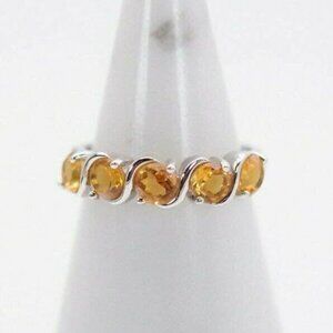 Genuine Citrine Solid Sterling Silver 925 Ring (size 7)